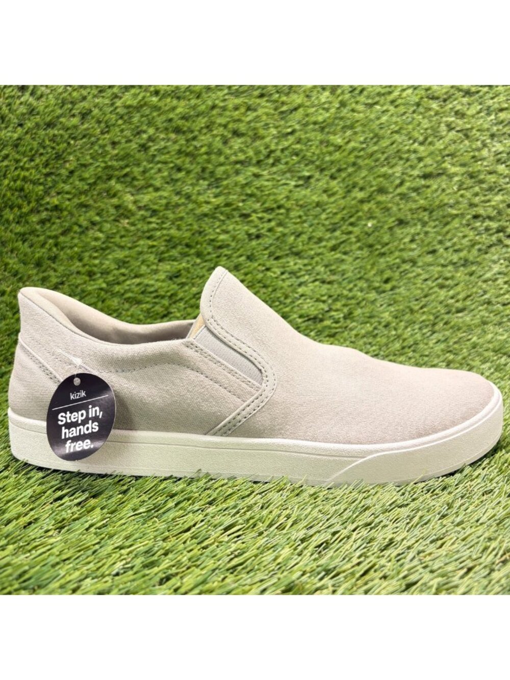Kizik Venice Mens Size 11.5 Gray White Athletic Walking Slip On Shoes Sneakers